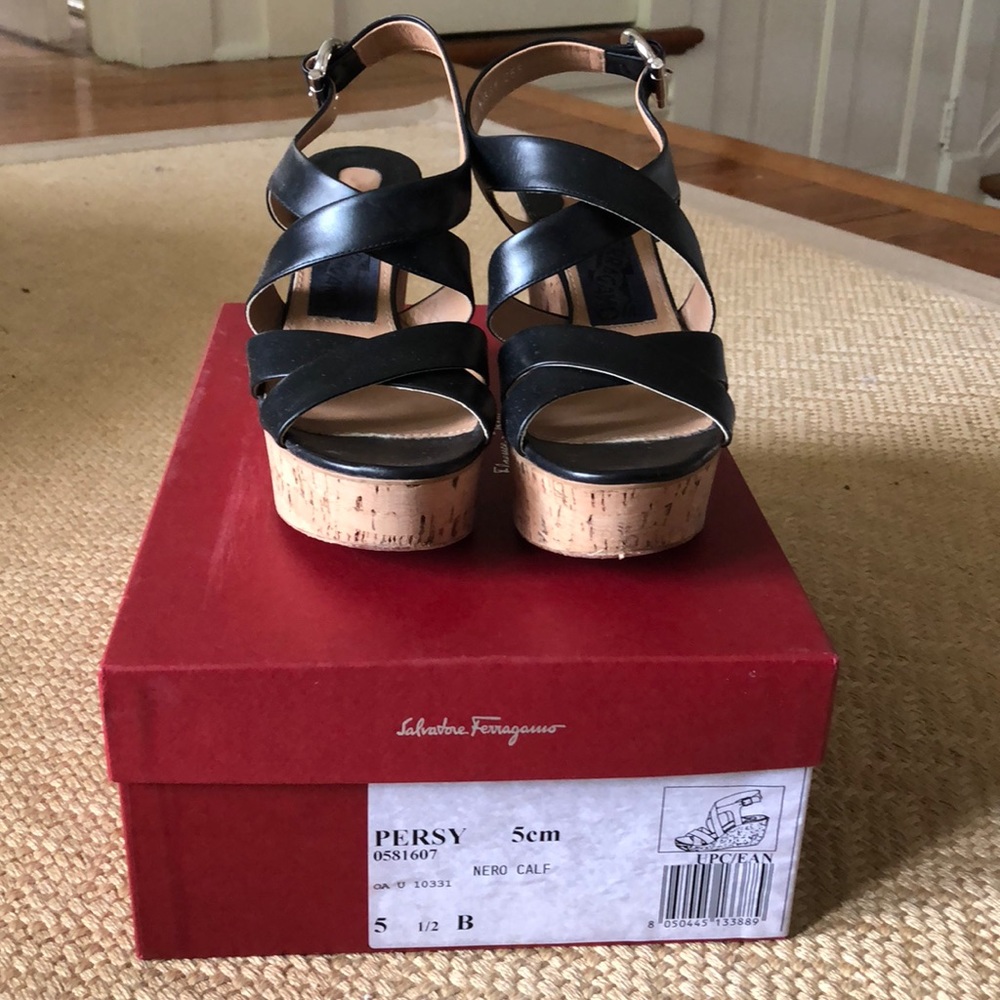 Ferragamo cork wedge sandals